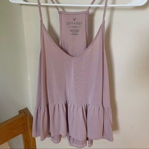 Dusty rose peplum tank